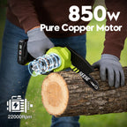 SEESE Brushless Mini Chainsaw - Portable Electric Cordless Saw for Wood Cutting, Batteries (2000Mah) ,Pruning, Gardening, Camping - Suitable for Seniors, Women Holiday Gifts